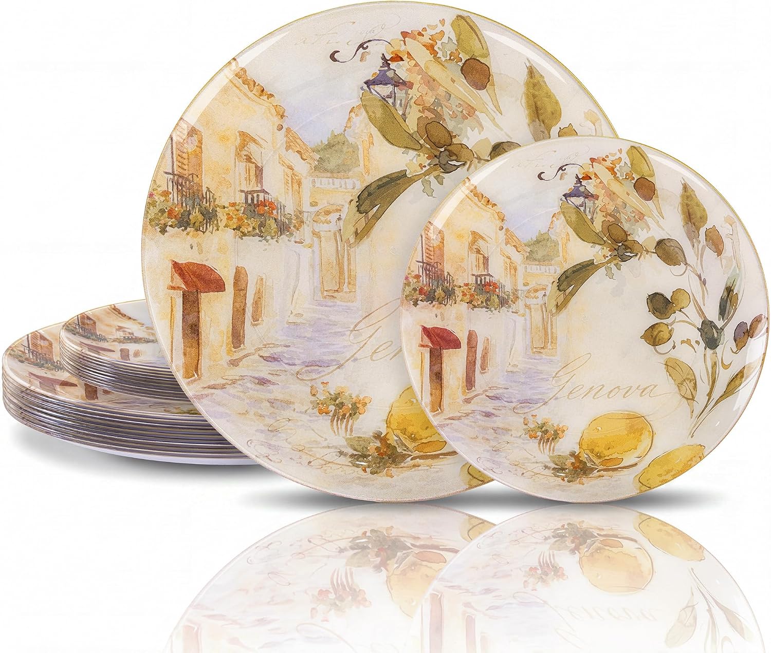 Olive Lemon Plastic Plates