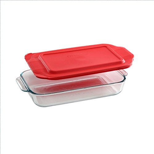 Pyrex 232 2-Quart Glass Baking Dish and 232-PC Red Lid - Made in USA
