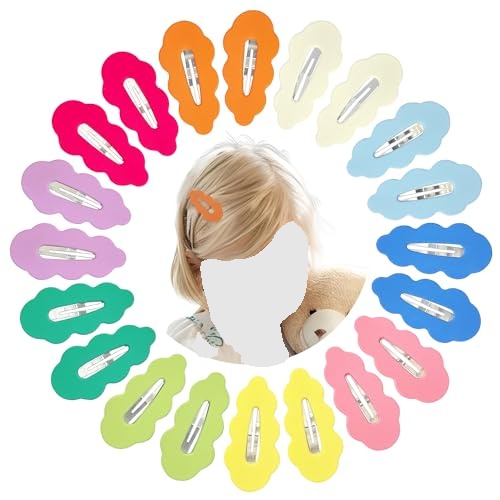 EleMirsa 40pcs Candy Colored Snap Hair Clips for Little Girl Non Slip Barrettes Hair Accessories for Baby Girl Teens Toddler Kids