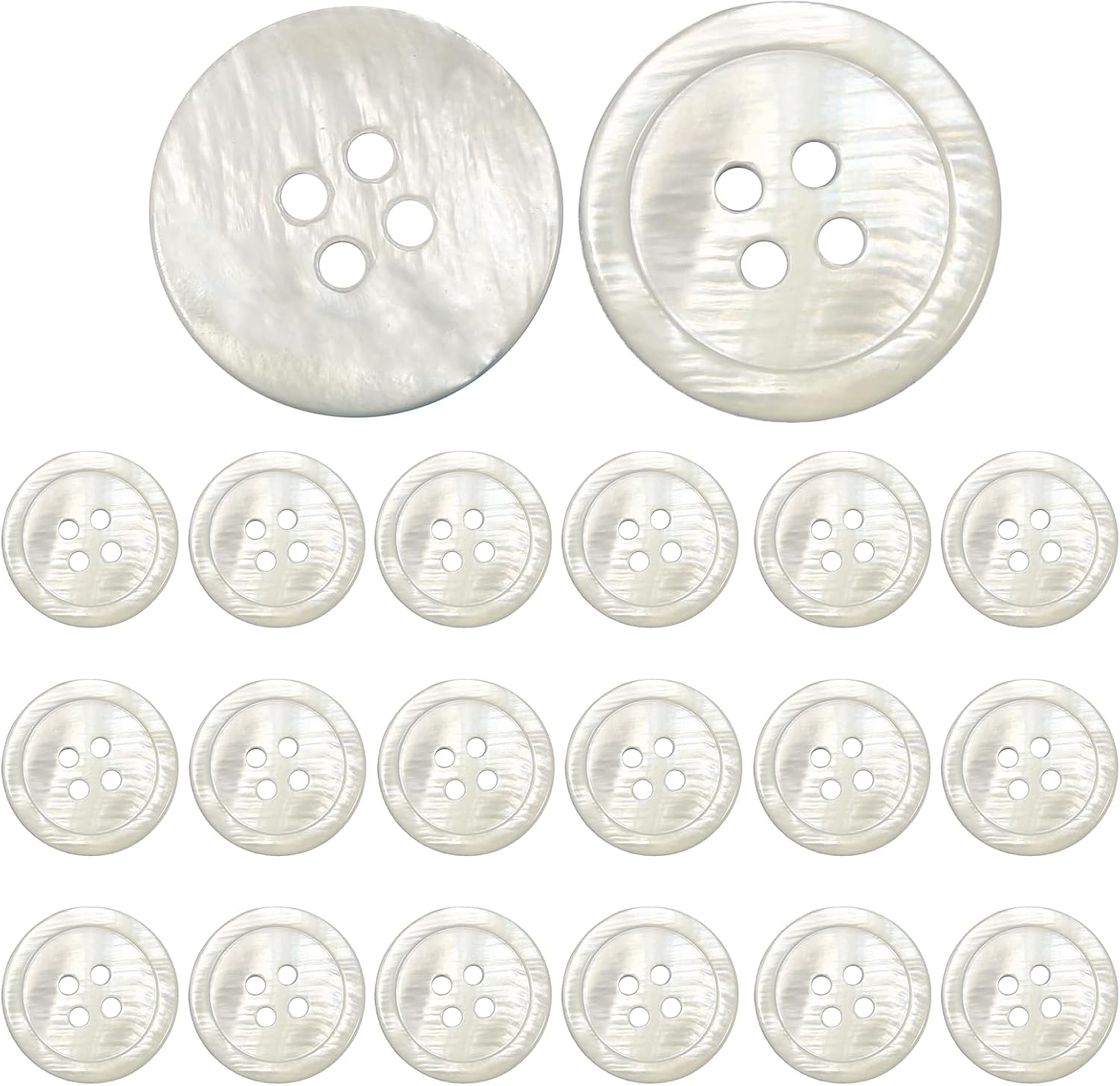White buttons