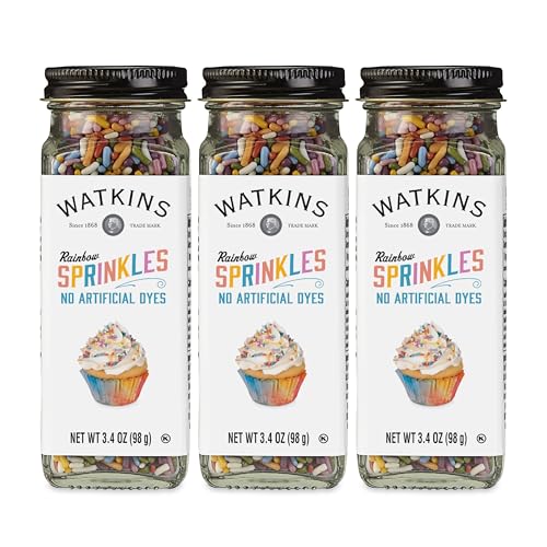 Watkins Rainbow Decorating Sprinkles, 3.4 Ounce Jar, 3-Pack