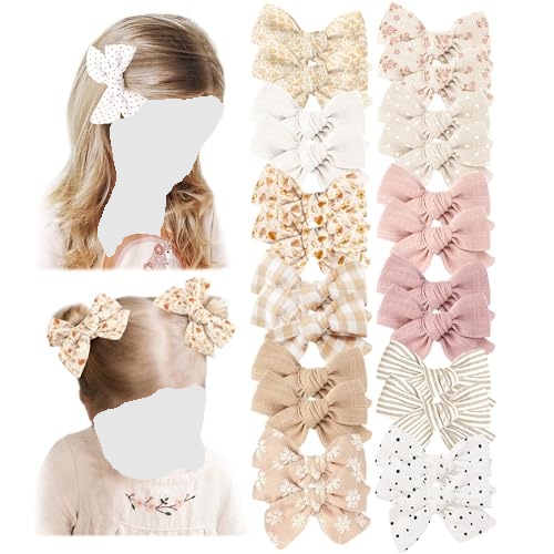 Niceye 24 Pack Baby Hair Bows for Girls, Toddler Hair Clips in Paris