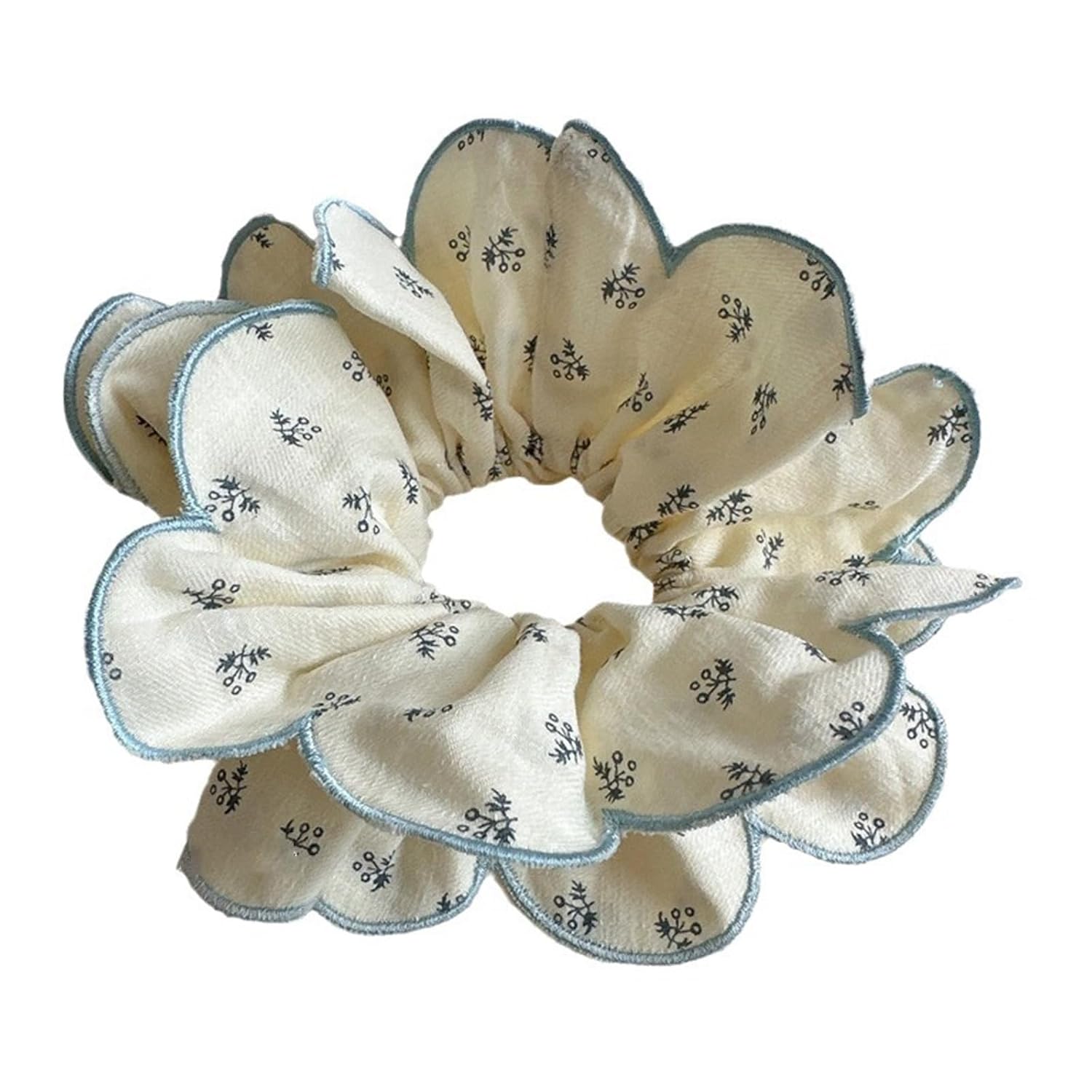 Floral scalloped scrunchie