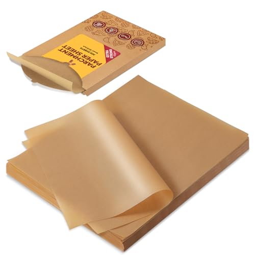 Katbite 300 Sheets 12x16 In Parchment Paper, Heavy Duty Baking Paper, Unbleached Non-stick Sheets for Air Fryer, Grilling, Steaming Cooking Bread