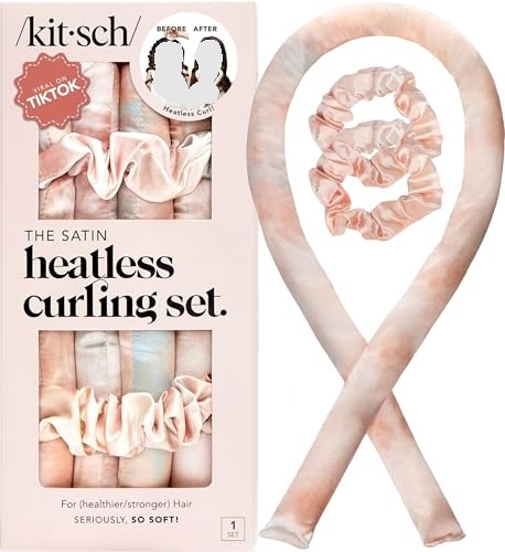 Kitsch Satin Heatless Curls Overnight Set - Sunset Tie Dye