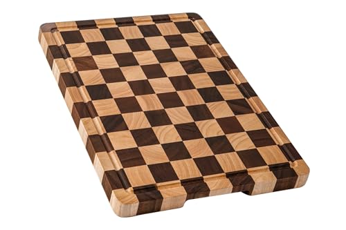 THETCHRY Cutting Boards for Kitchen, Checkered Wood Cutting Board