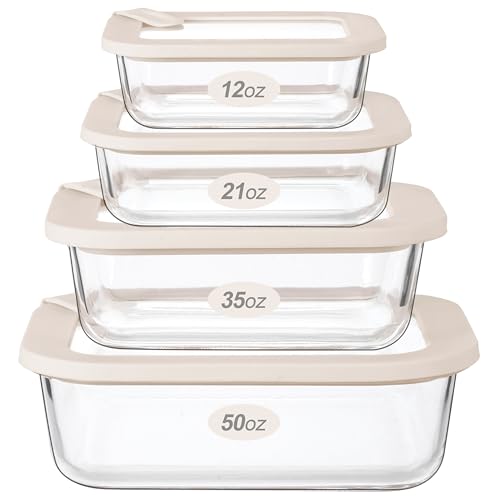 Urban Green Glass Food Storage Containers with Glass Lids, Microwave Safe Food Container Set, Aitight Meal Prep Container Set, LeakProof, 100%
