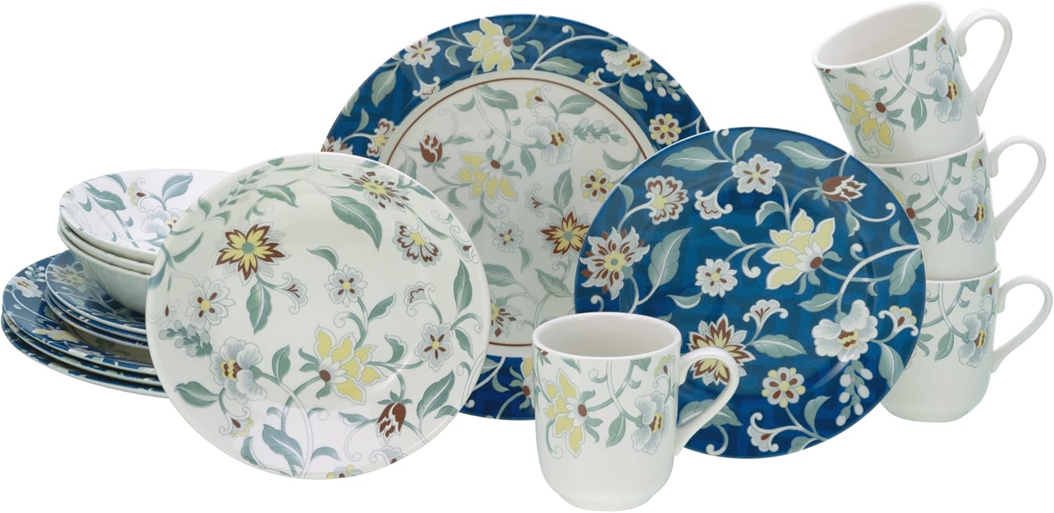 Navy Botanical Bird Plastic Plates