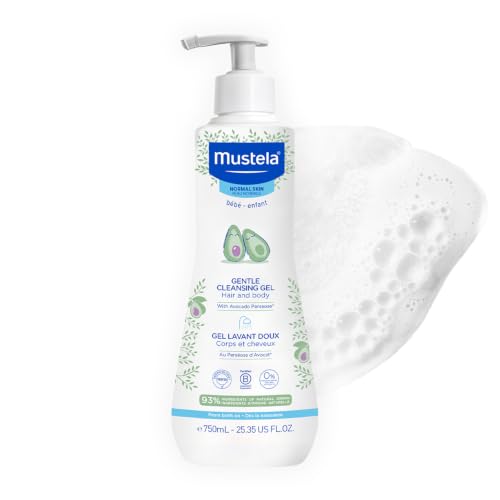 Mustela Gentle Cleansing Gel - Baby Wash for Delicate Skin and Hair - Newborn-Safe Cleanser - Made with with Natural Avocado Perseose - 1 or 2-Pack