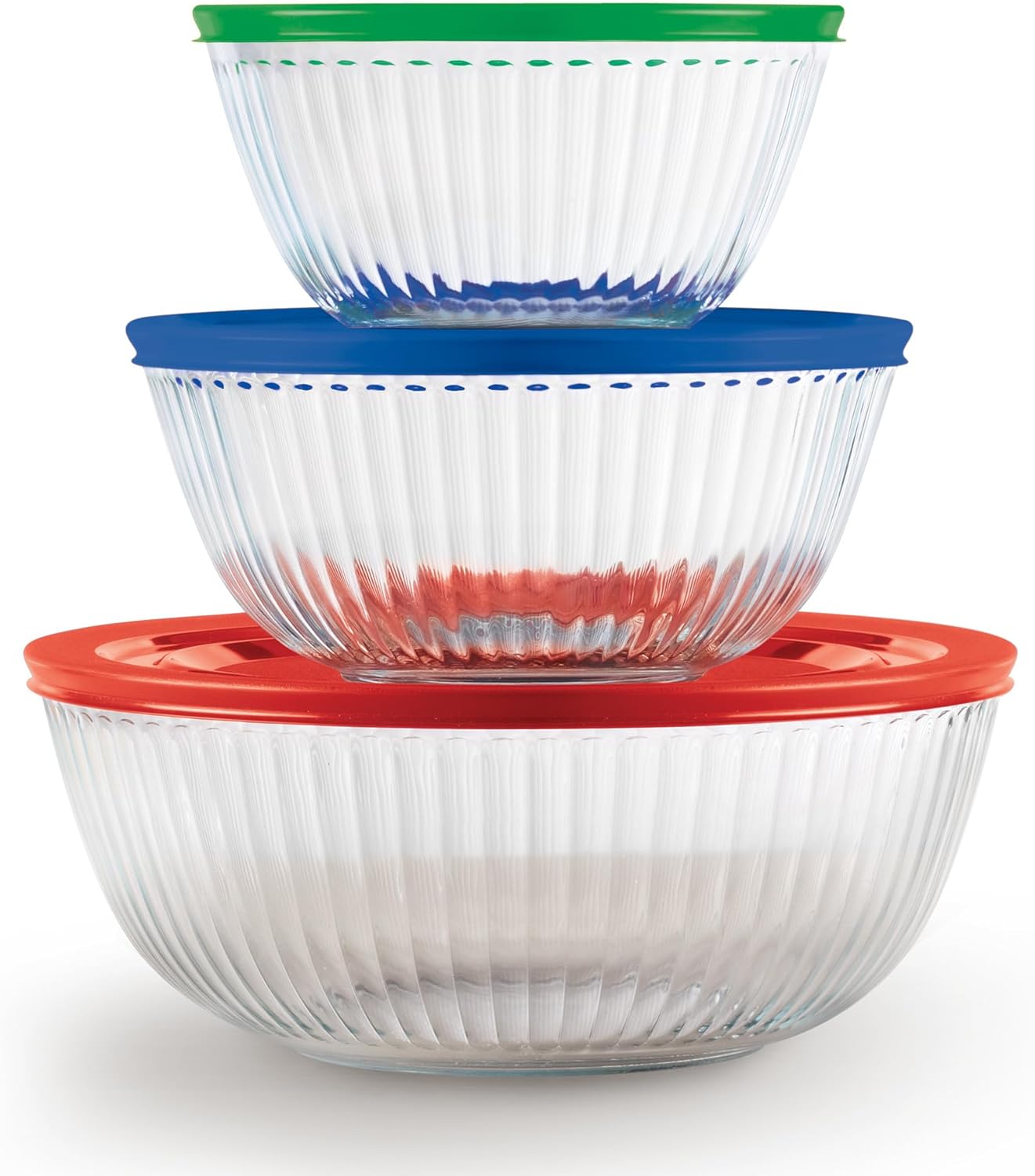 Pyrex glass mixing bowls