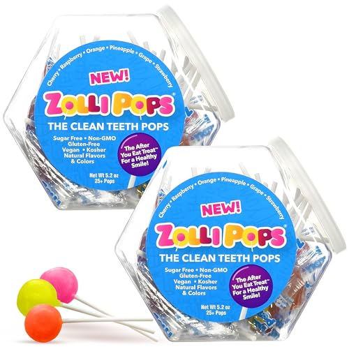 Zollipops Clean Teeth Pops, Sugar-Free, Assorted Fruit Flavors, 5.2 oz