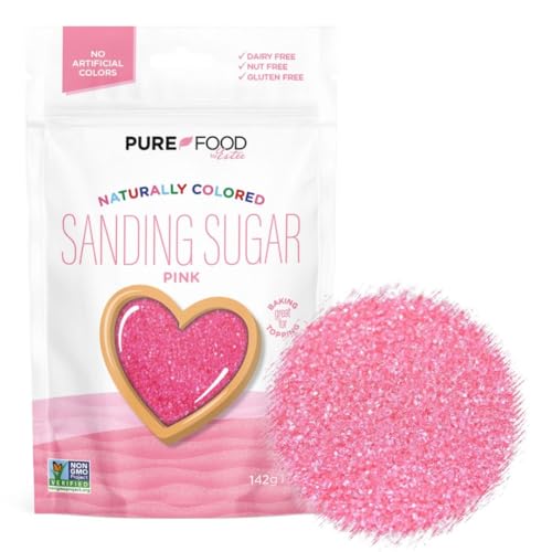 Pure Food Dye Free Pink Sanding Sugar, 5 oz